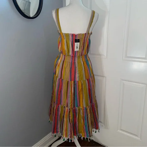NWT Tahari ASL Smocked Tasseled-Hem Dress - Picture 5 of 13